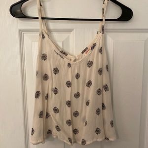 Cream patterned tank top